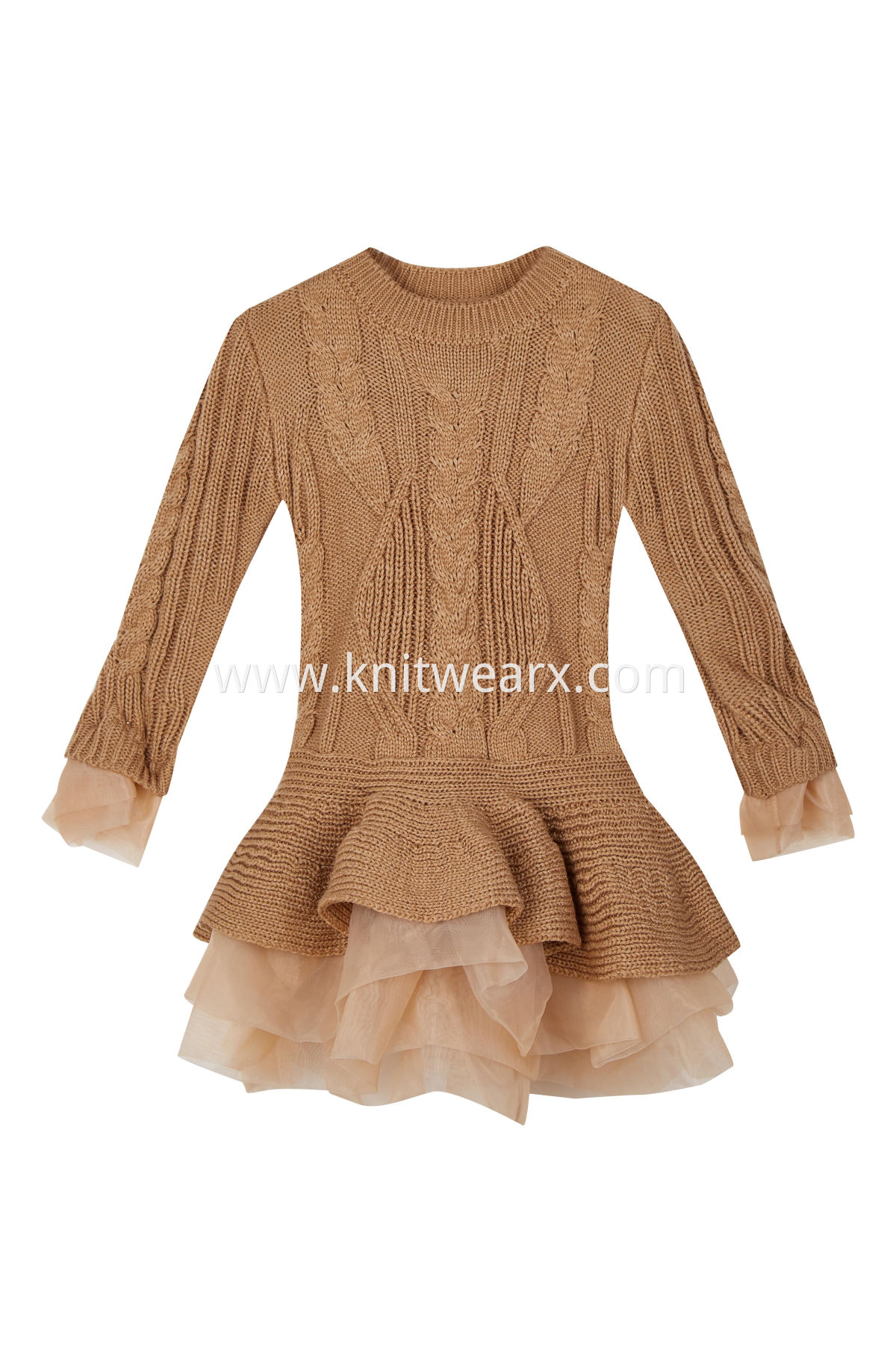 Girl's Fashion Long Sleeves Princess Dress Knitwear Skirt